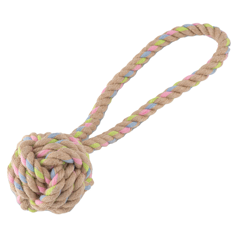 Hemp Rope Ball Dog Toy with Loop Handle (6632801403041)