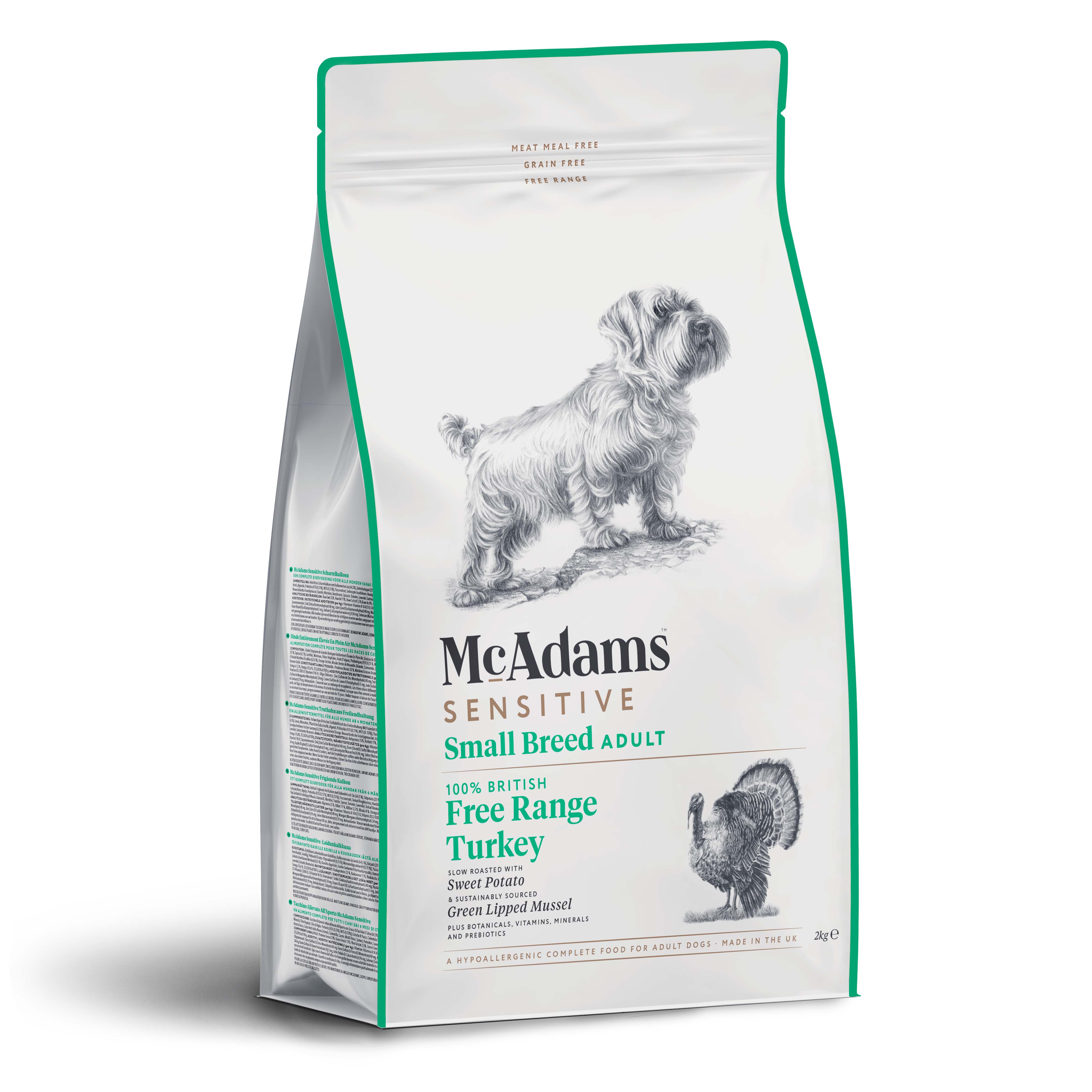 McAdams Small Breed Turkey Sensitive Dry Dog Food (7843281830130)