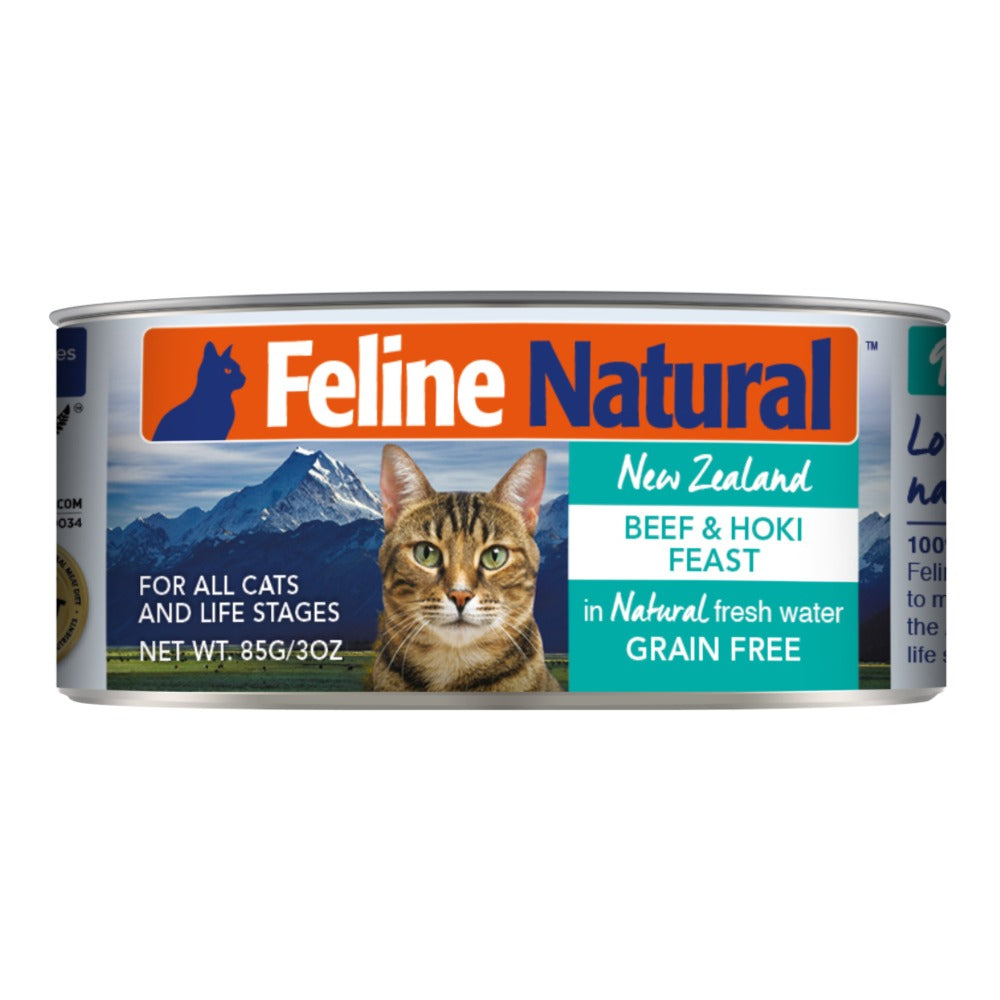 Feline Natural Canned Beef & Hokifor Cats | 2 sizes (6887577714849)