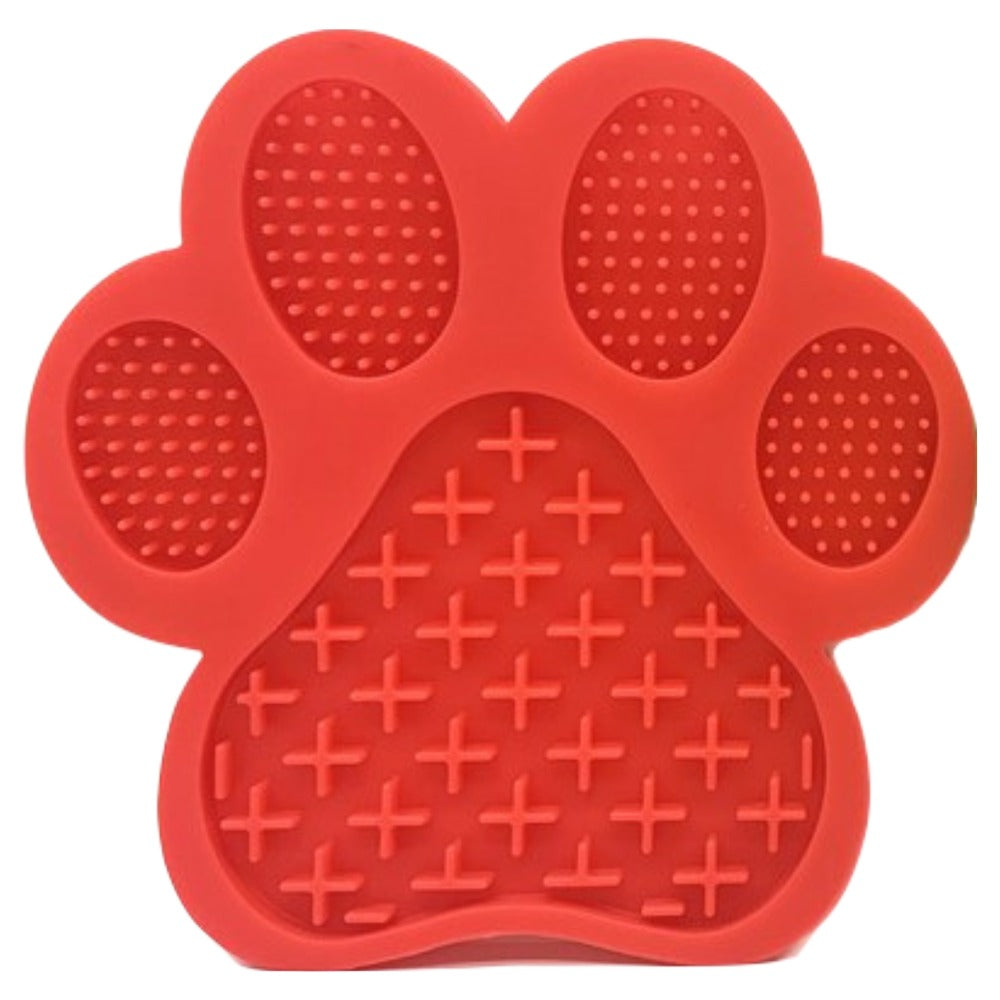 Dog Lick Mat - Paw Shape Red (7578265452786)