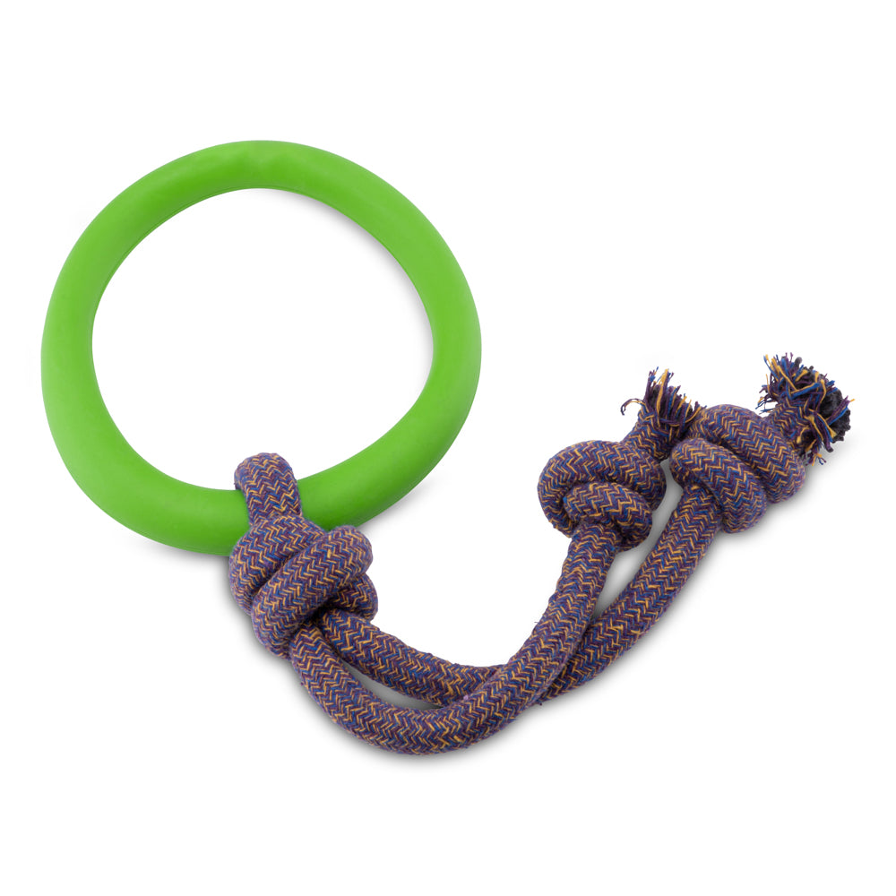 Natural Rubber Hoop on a rope Dog Toy (6631704494241)