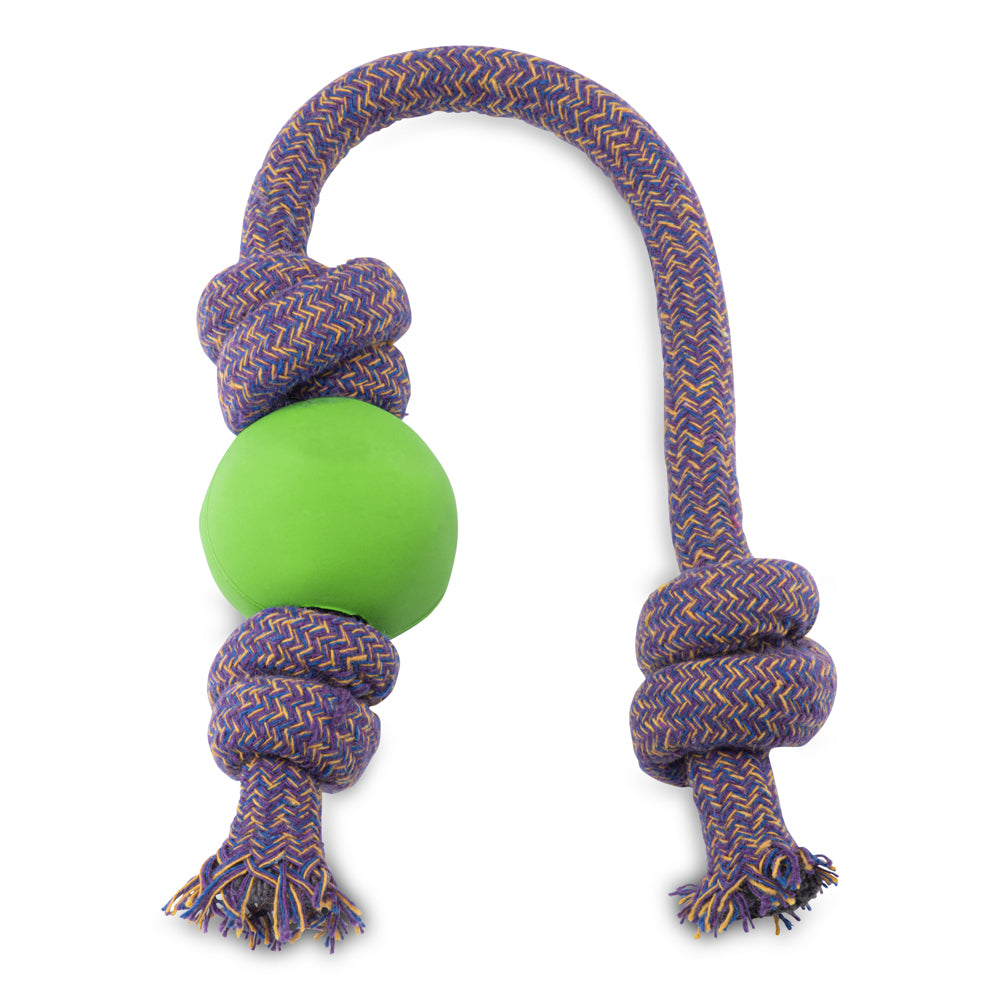 Natural Rubber Ball on a rope Dog Toy (6631115128993)