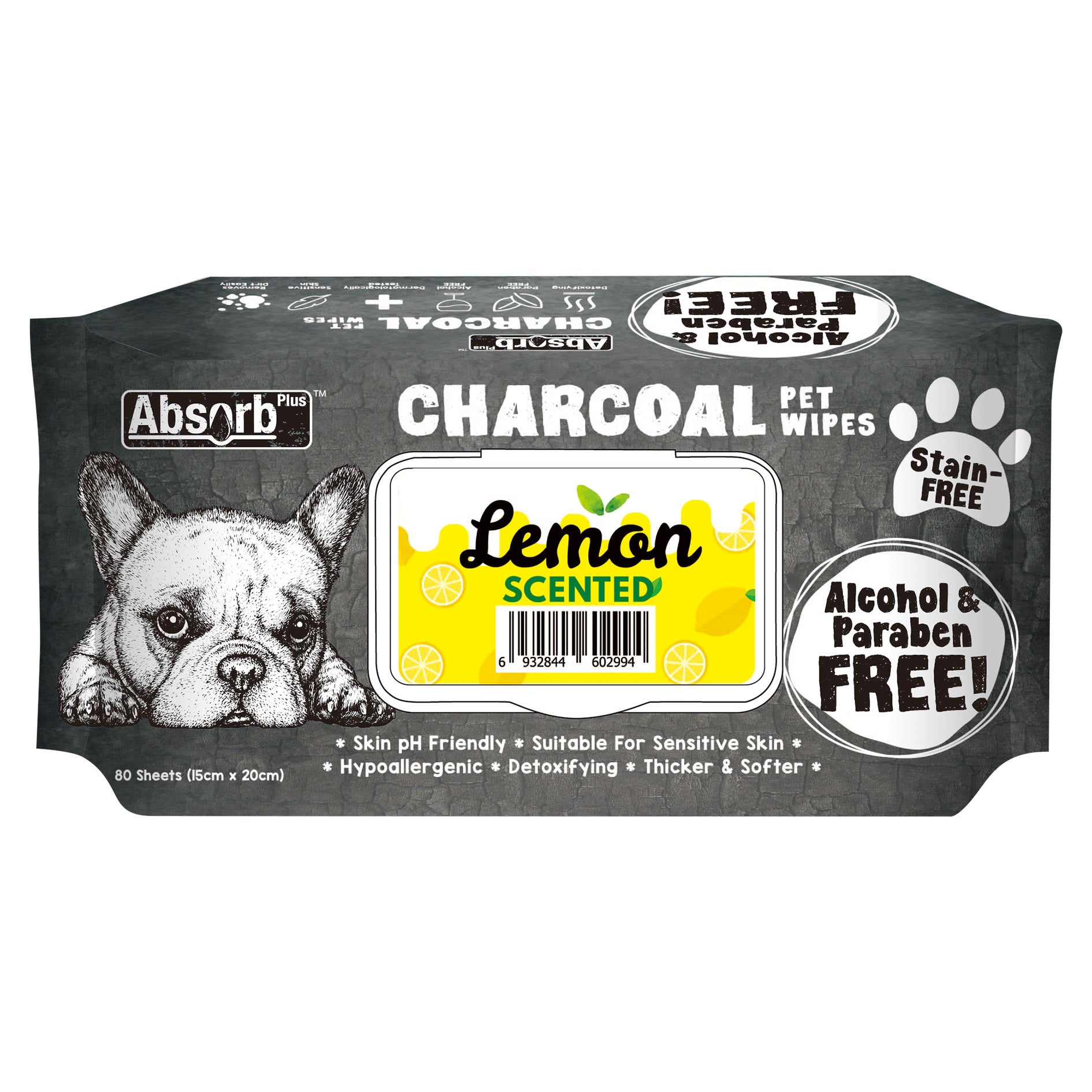 Absorb Plus Charcoal Wet Wipes - Lemon (6968590663841)