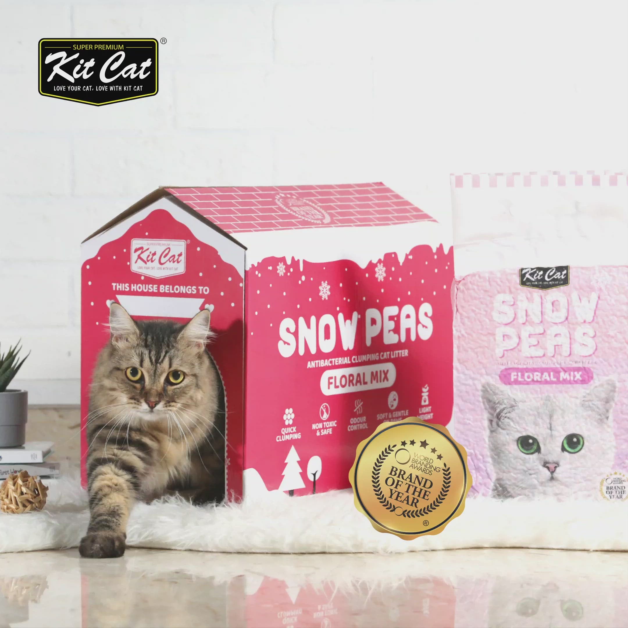 Kit Cat Snow Peas Cat Litter - Cotton Candy - 7 ltr