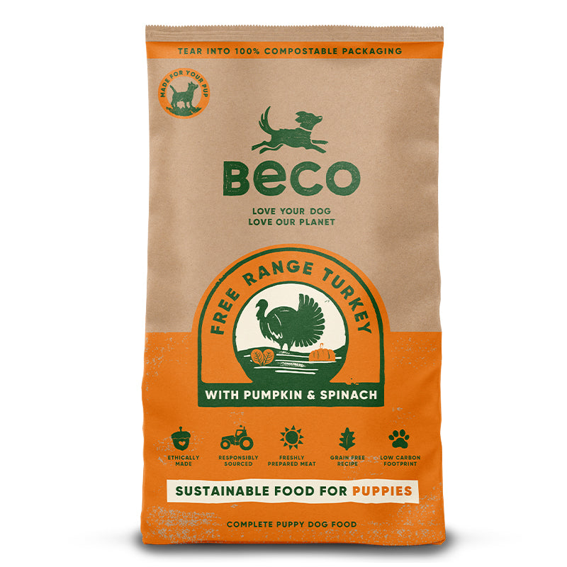 Happy Town Pets | Dog Food Puppies | Beco Free Range Turkey with Pumpkin & Spinach Dry Food for Puppies (6636861948065)