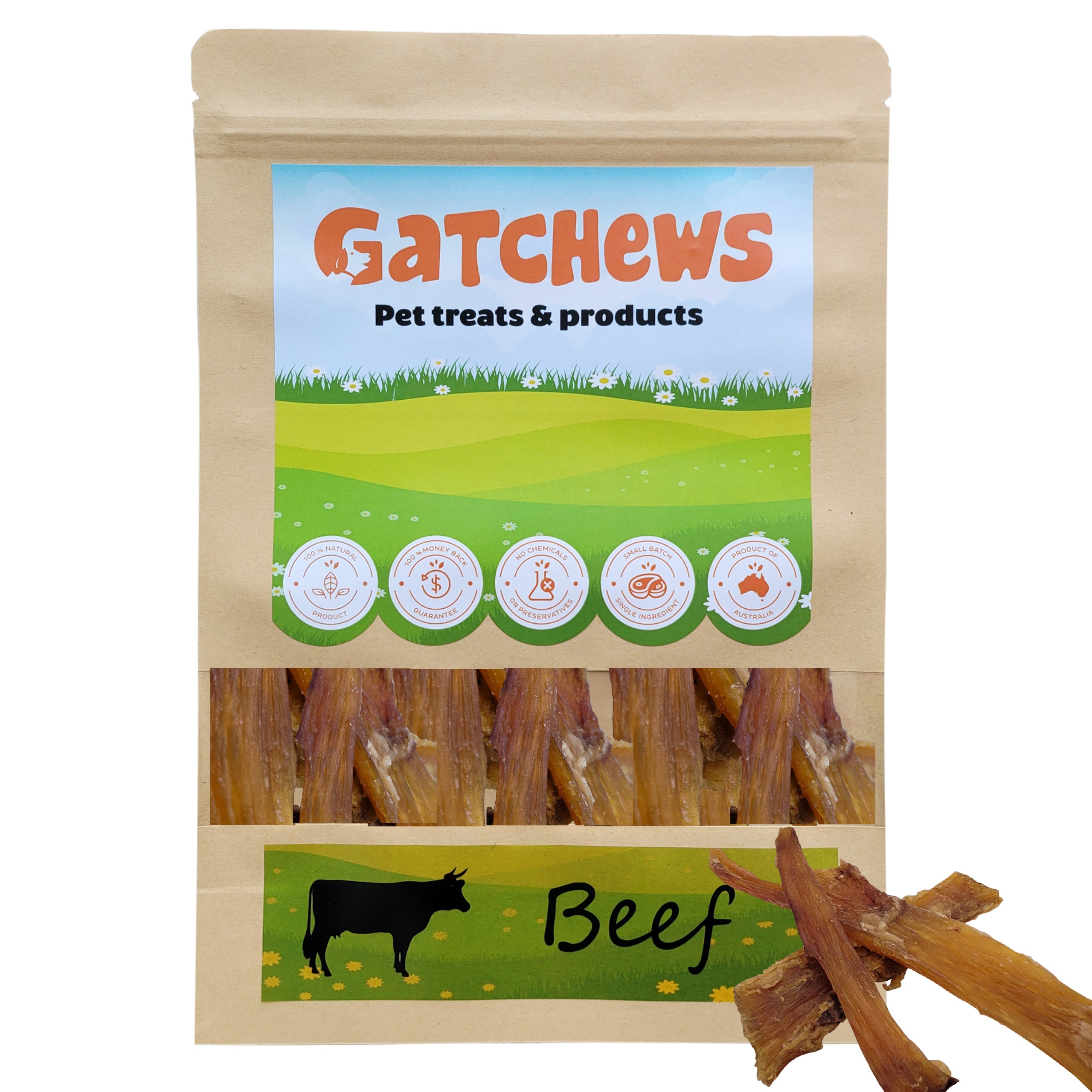 Gatchews Beef Paddywack Tendon Chews & Treat (6608041967777)