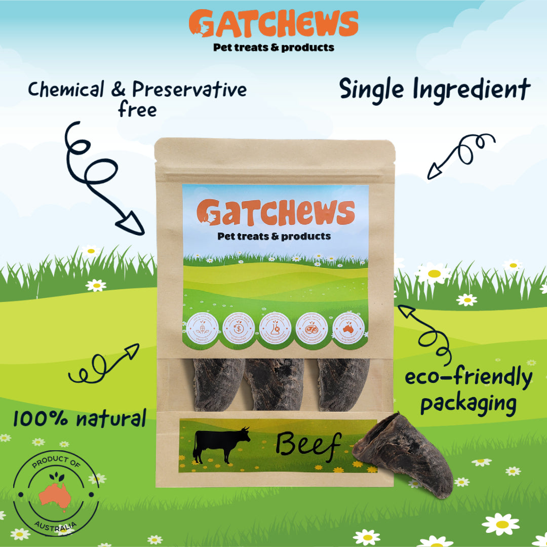 Gatchews Beef Hooves Dog Treats 3 pack (6567442251937)