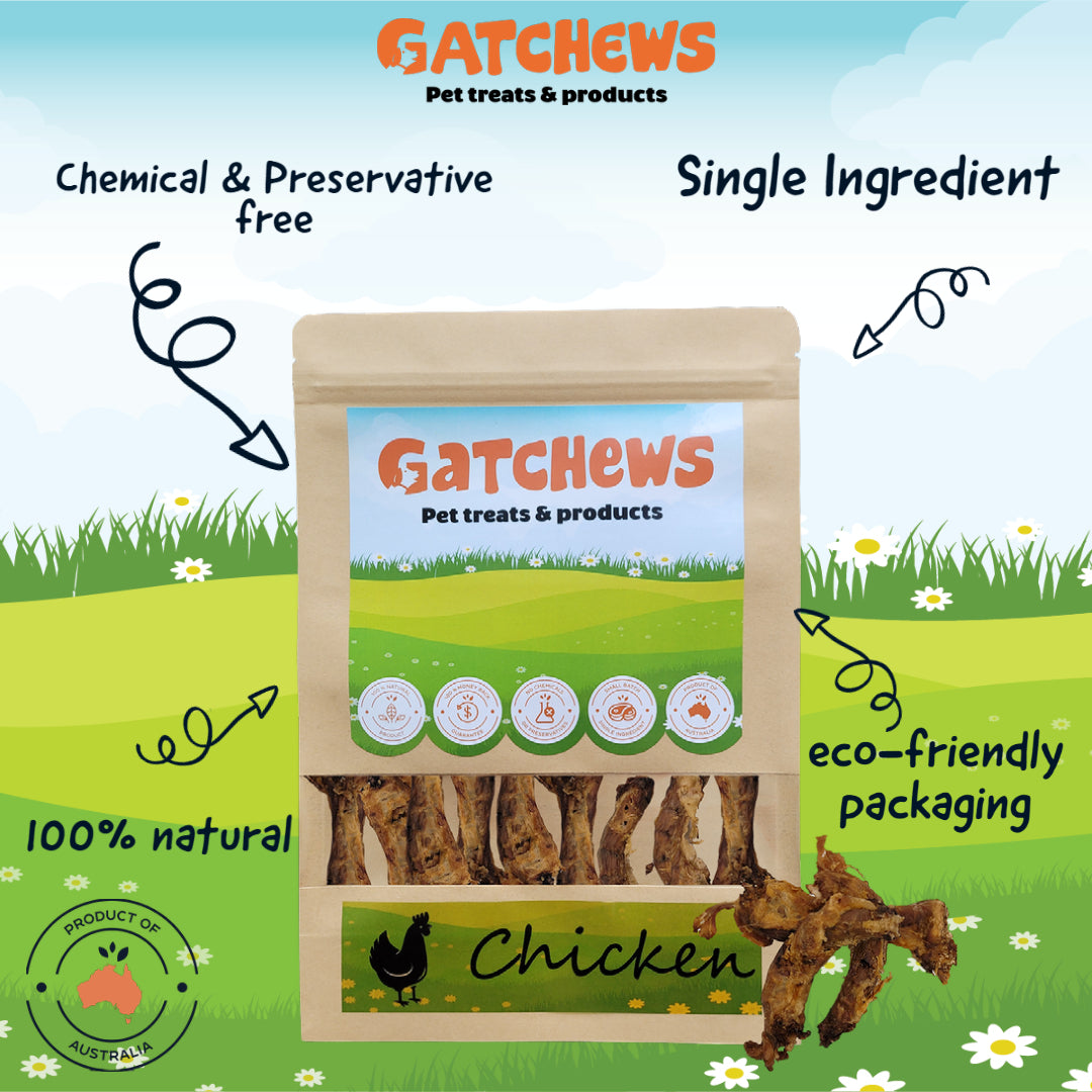 Gatchews Chicken Necks Dog Treats 100g (6610043076769)