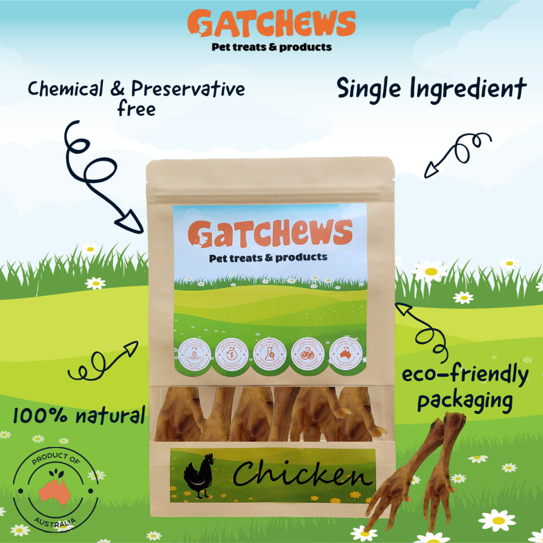 Gatchews Chicken Feet Dog Treats 100g (6610028298401)