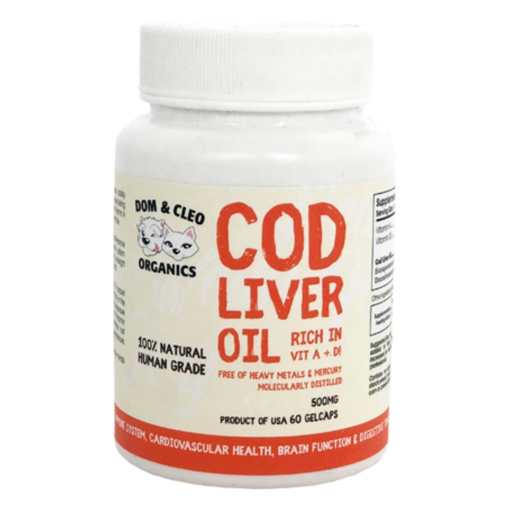 Dom & Cleo Cod Liver Oil For Dogs & Cats 60 gelcaps (7430595576050)