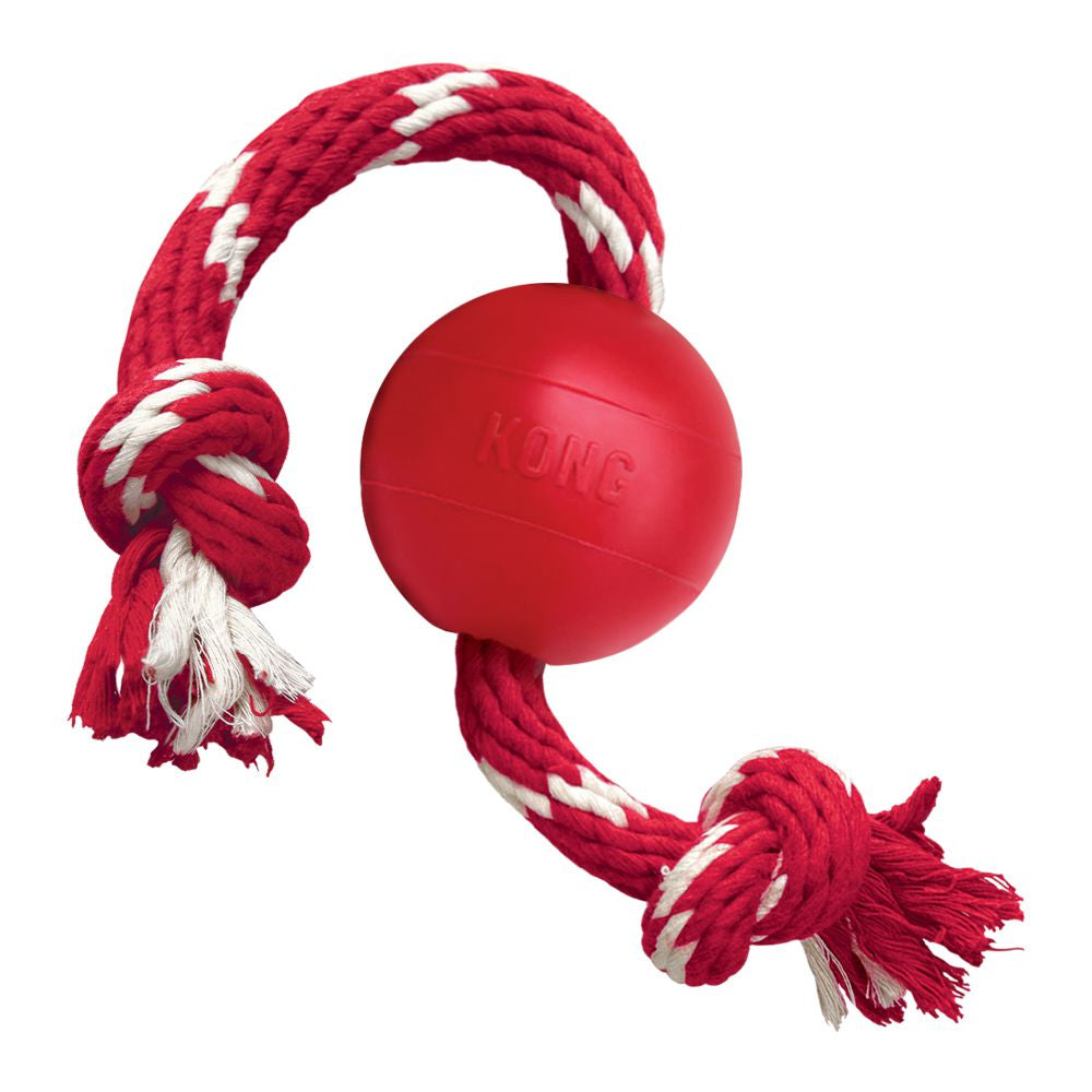 Kong Ball with Rope dog toy (7686913163506)
