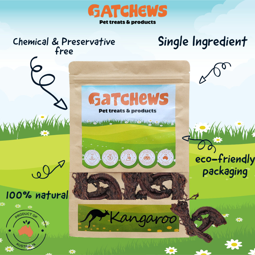 Gatchews Kangaroo Trachea Dog Treats 100g (6610140233889)