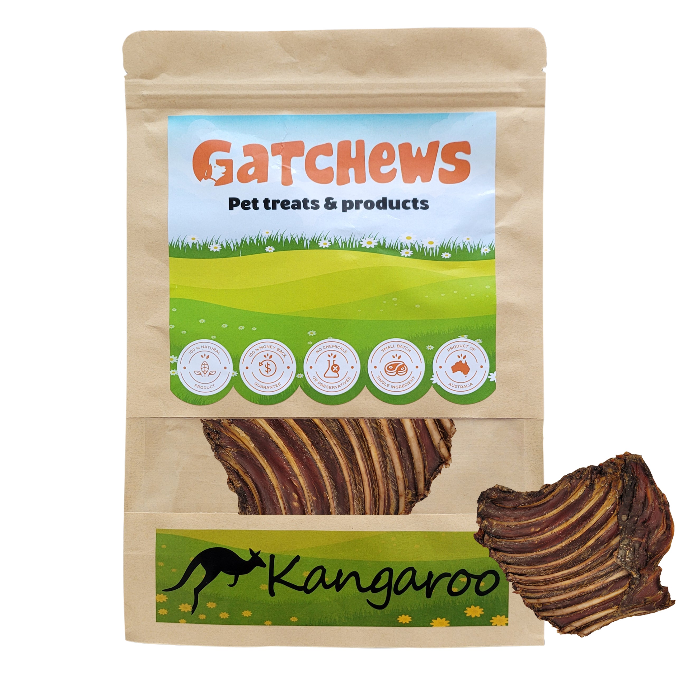 Gatchews Happy Town Pets Kangaroo rib whole chews & treats package (6608209838241)