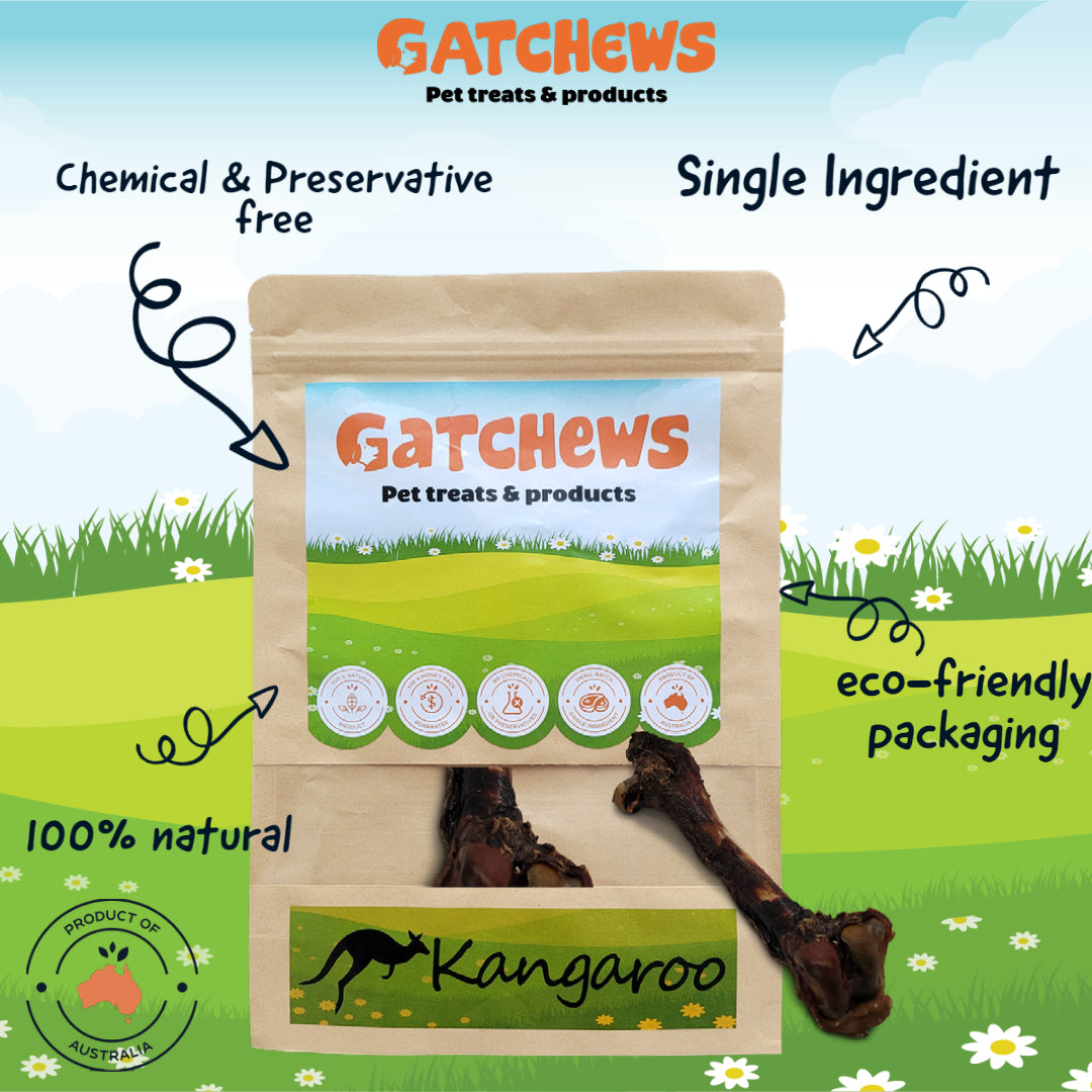 Gatchews Kangaroo Leg Femur Bone Dog Treats 1 pack (6072347623585)