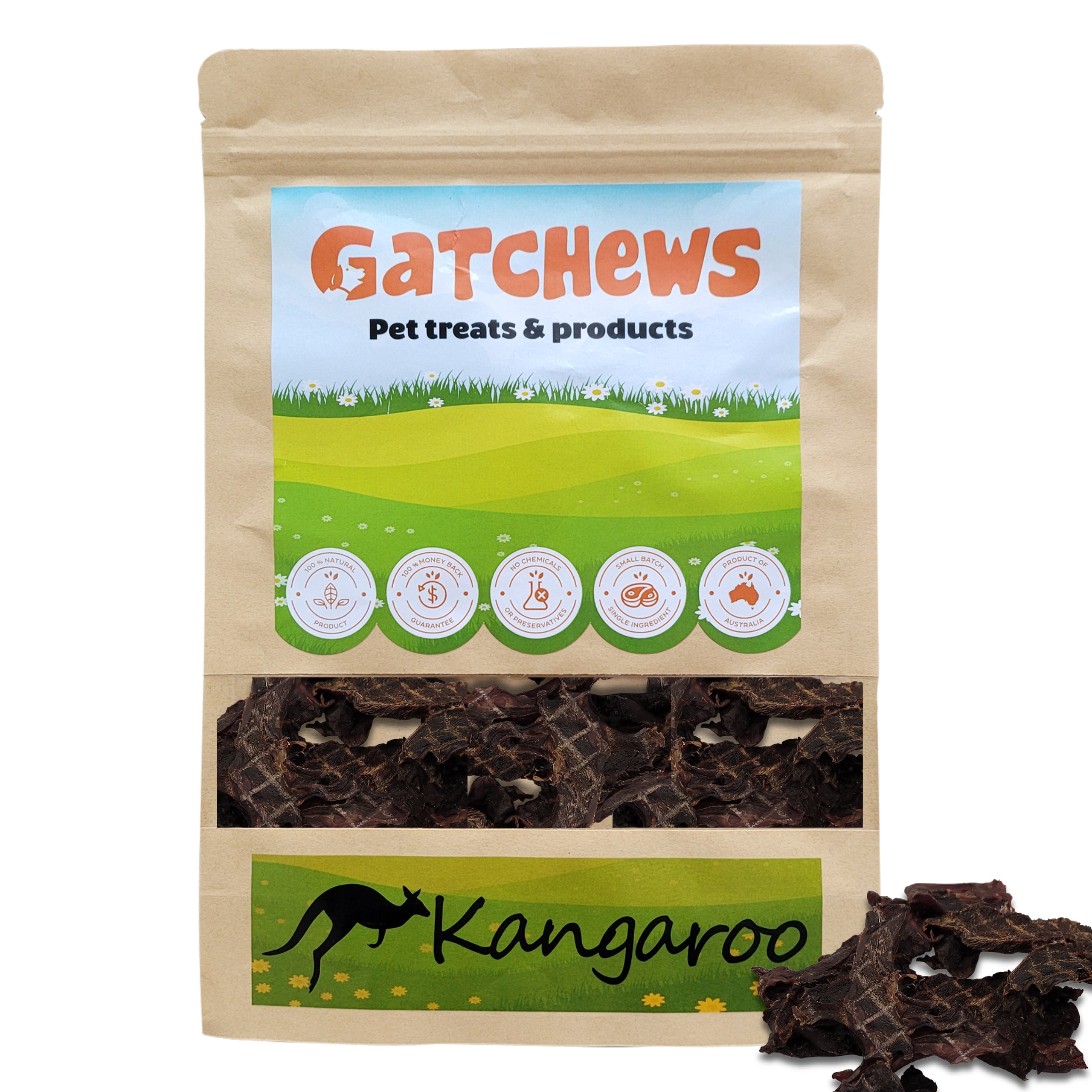 Gatchews Happy Town Pets Kangaroo jerky chews & treats package (6072348737697)