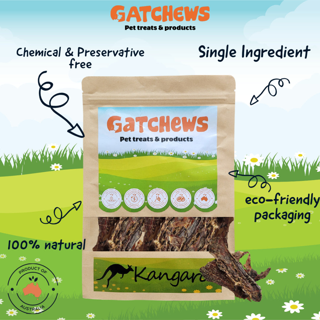 Gatchews Kangaroo Jerky Pieces Dog Treats 100g (6072348737697)