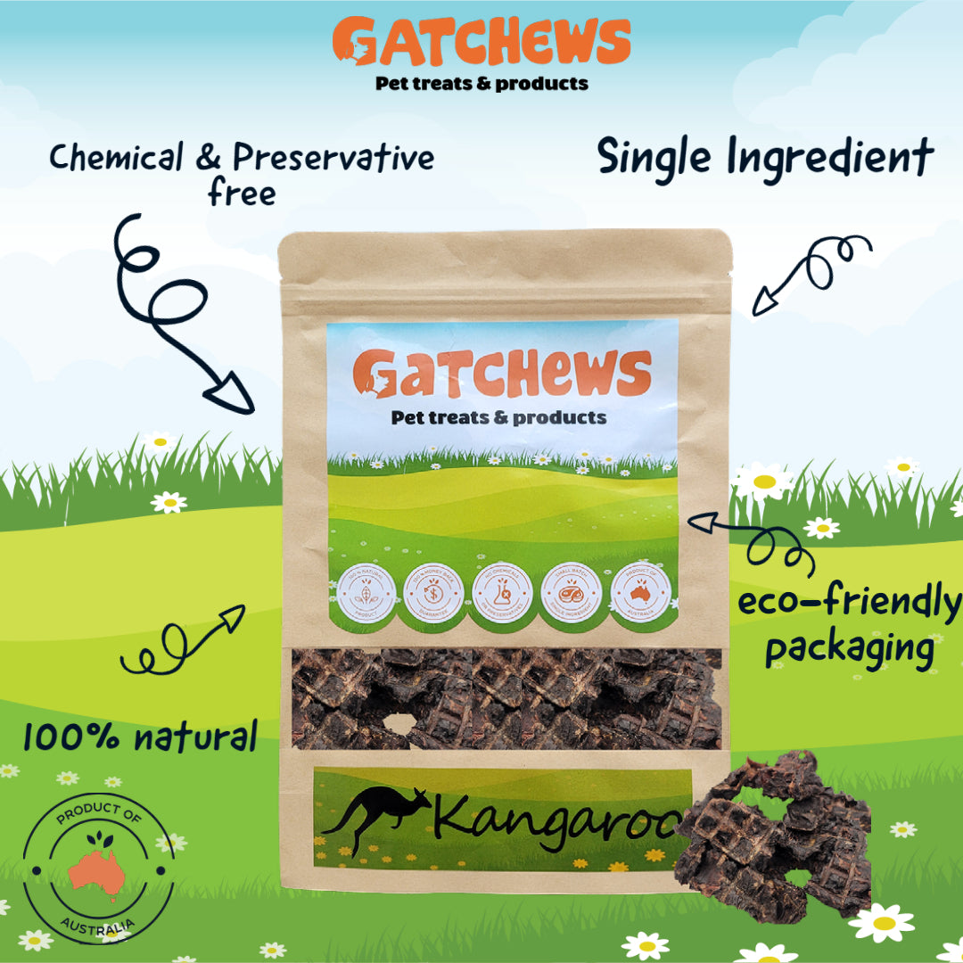 Gatchews Kangaroo Lung Crisp Dog Treats 100g (6610215370913)