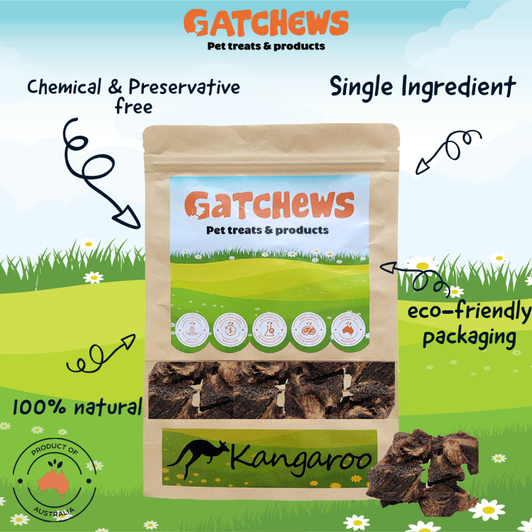 Gatchews Kangaroo Lung Cubes Dog Treats 100g (6894670610593)