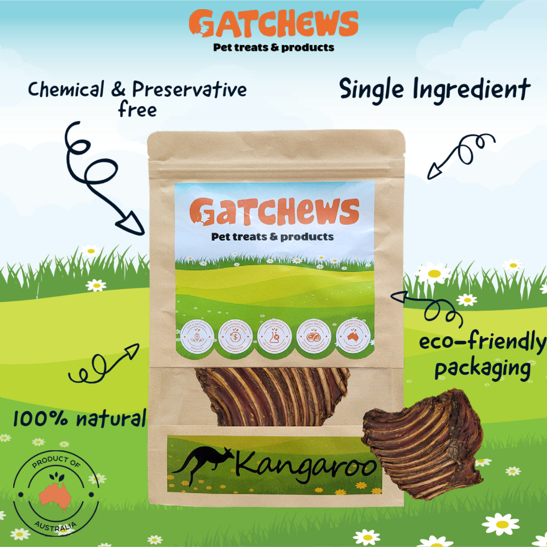 Gatchews Kangaroo Whole Rib Dog Treats 1 pack (6608209838241)
