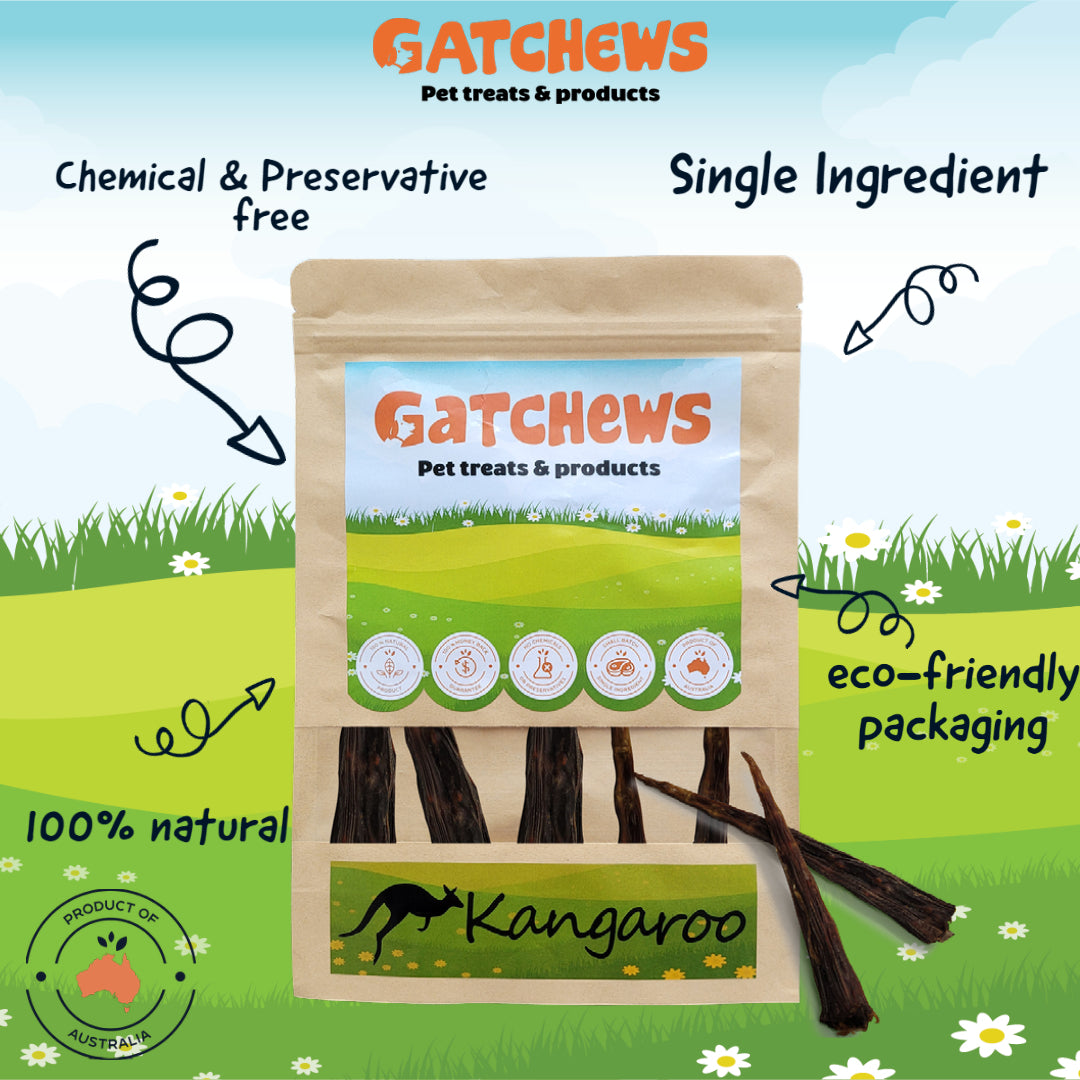 Gatchews Kangaroo Tail Tips Dog Treats 200g (6570216128673)