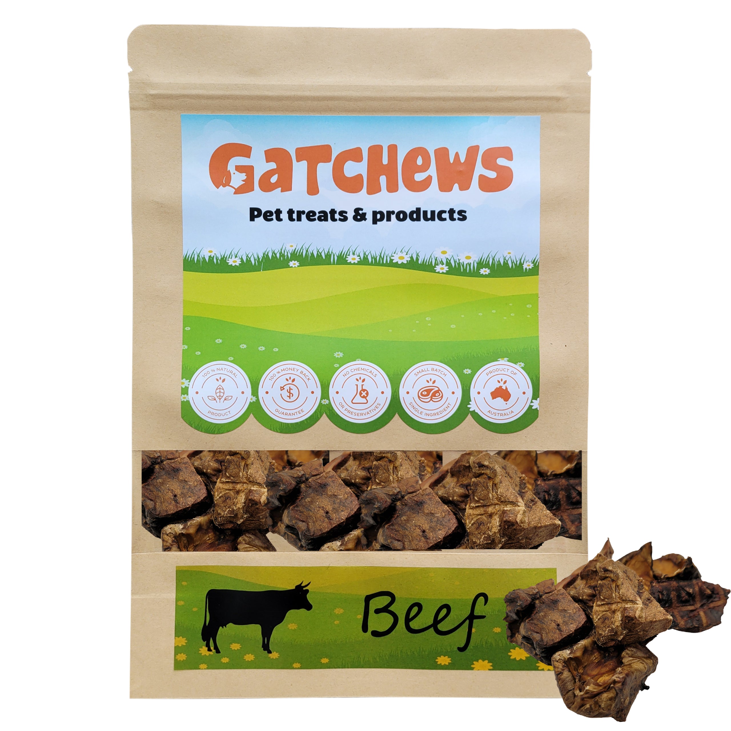 Gatchews Beef Lung Cubes Chews & Treat (6597334696097)