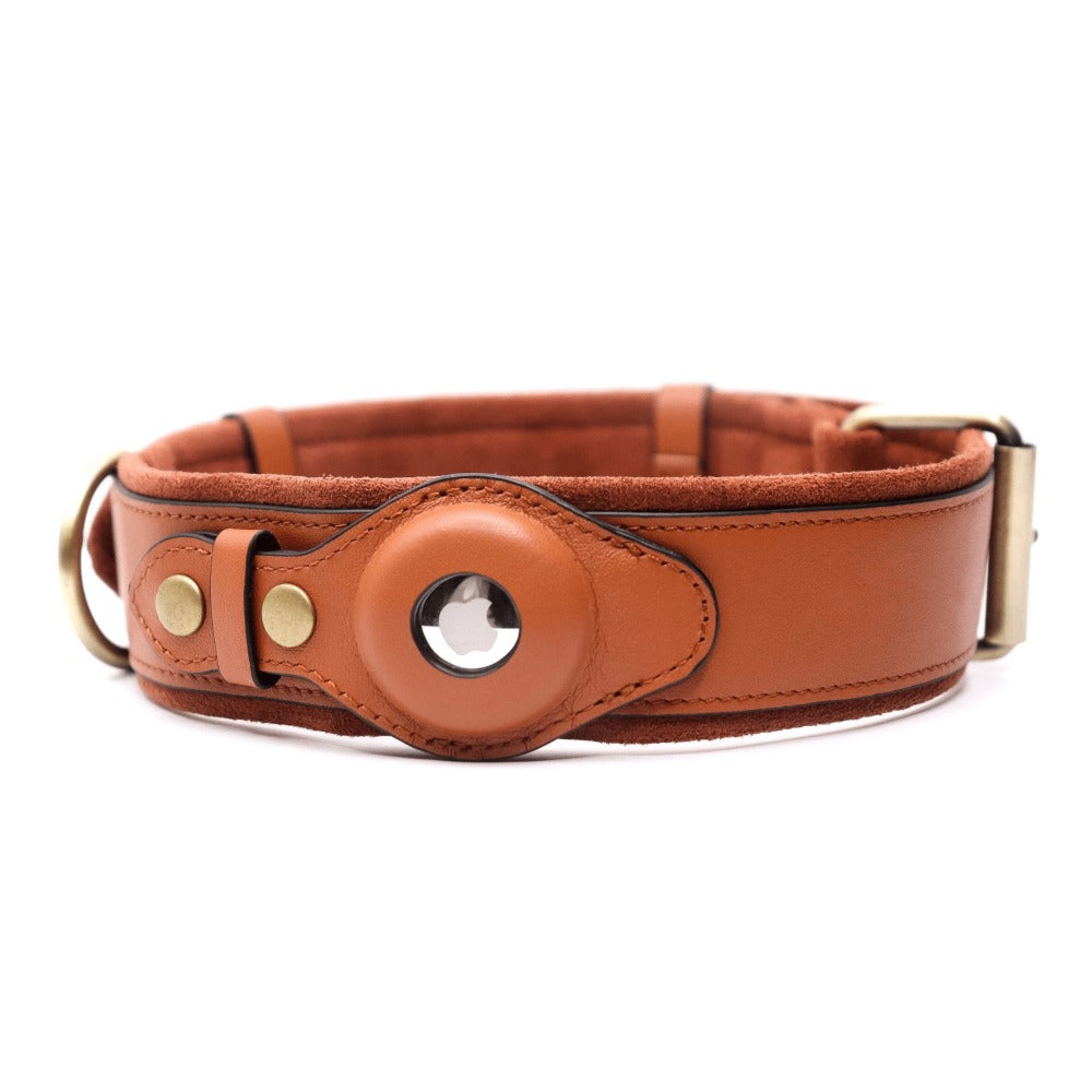 Leather Dog Collar Airtag Holder (7596766658802)