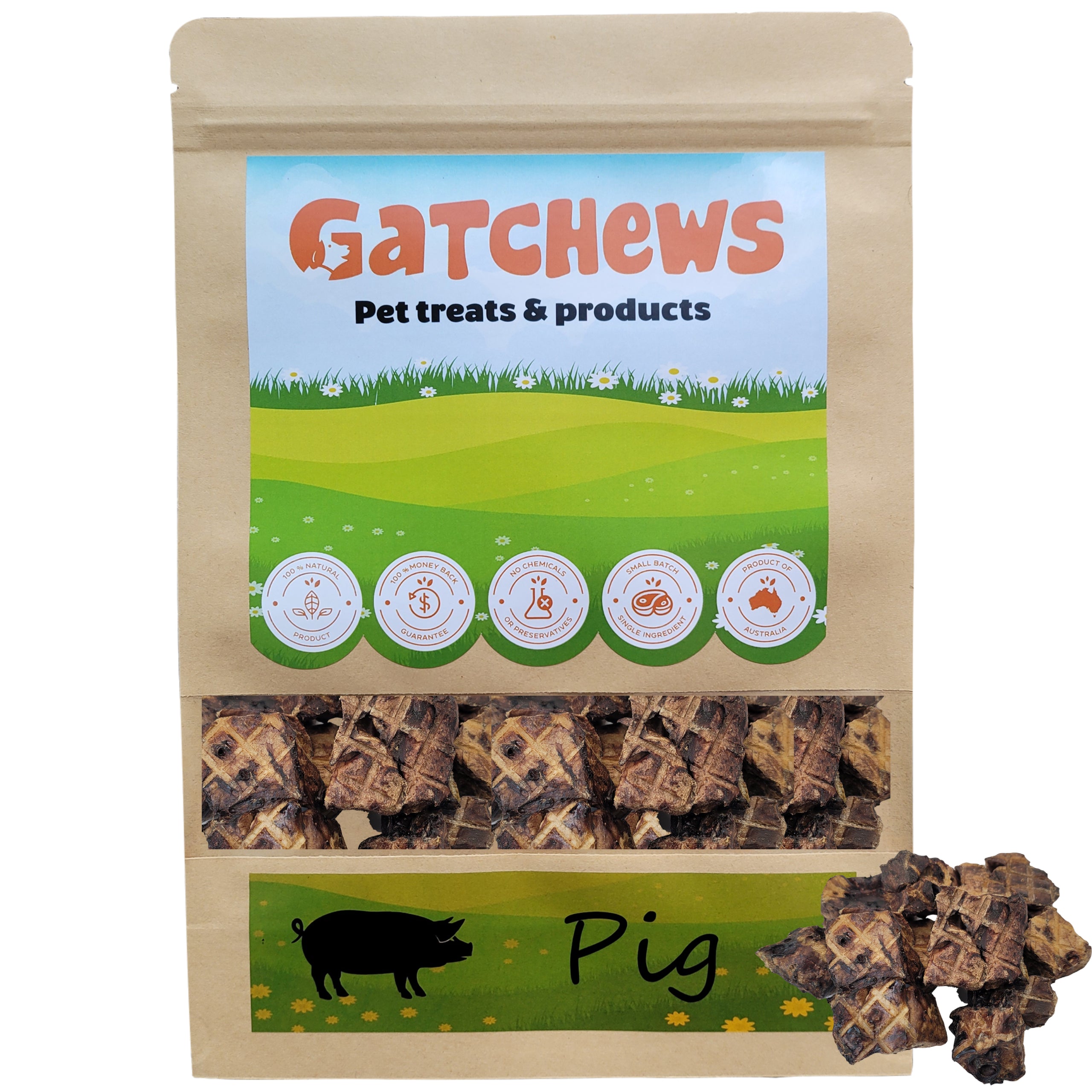 Happy Town Pets Pork Lung Cubes package (6722750939297)