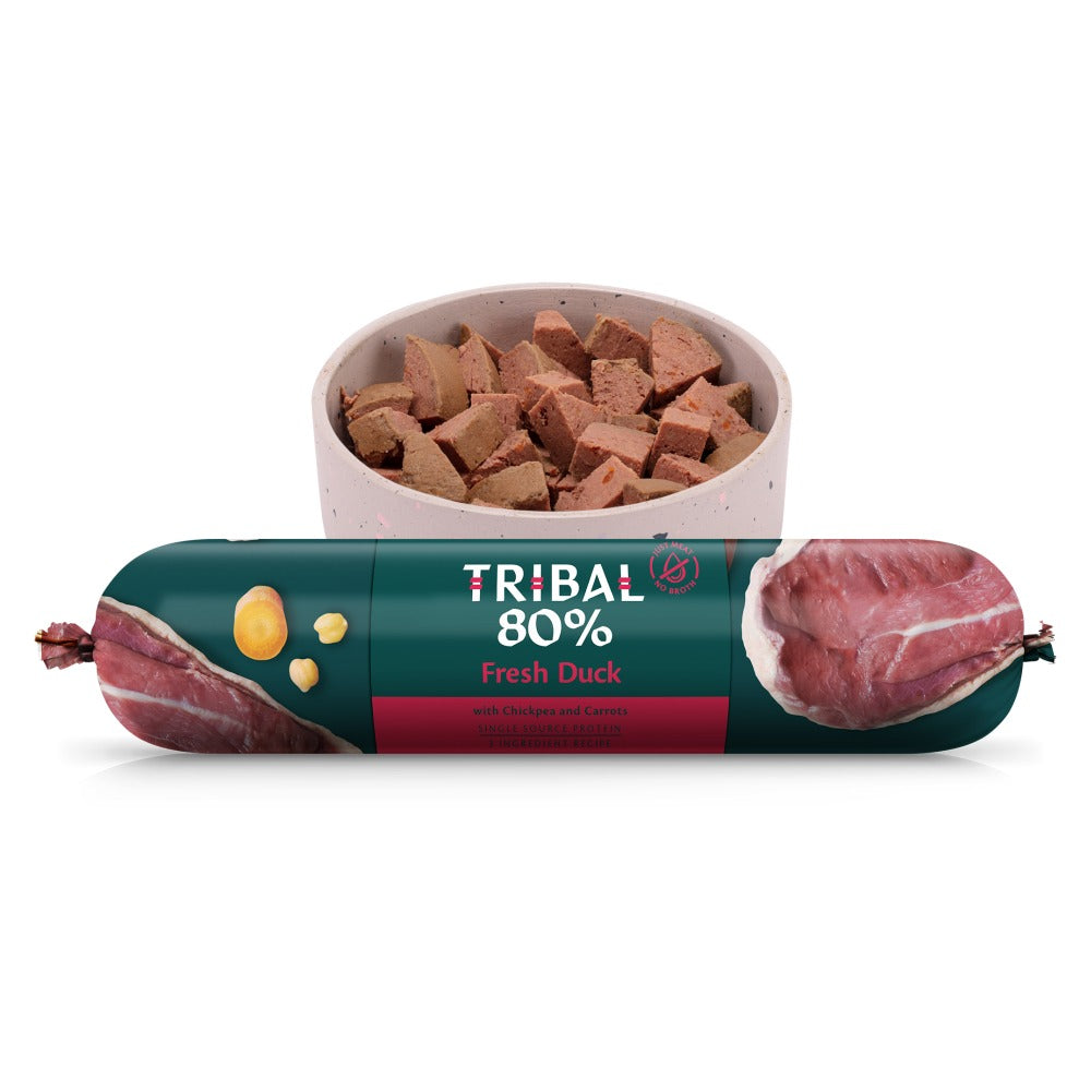 Tribal 80% Complete Wet Food Sausage Duck for Dogs (7864748081394)