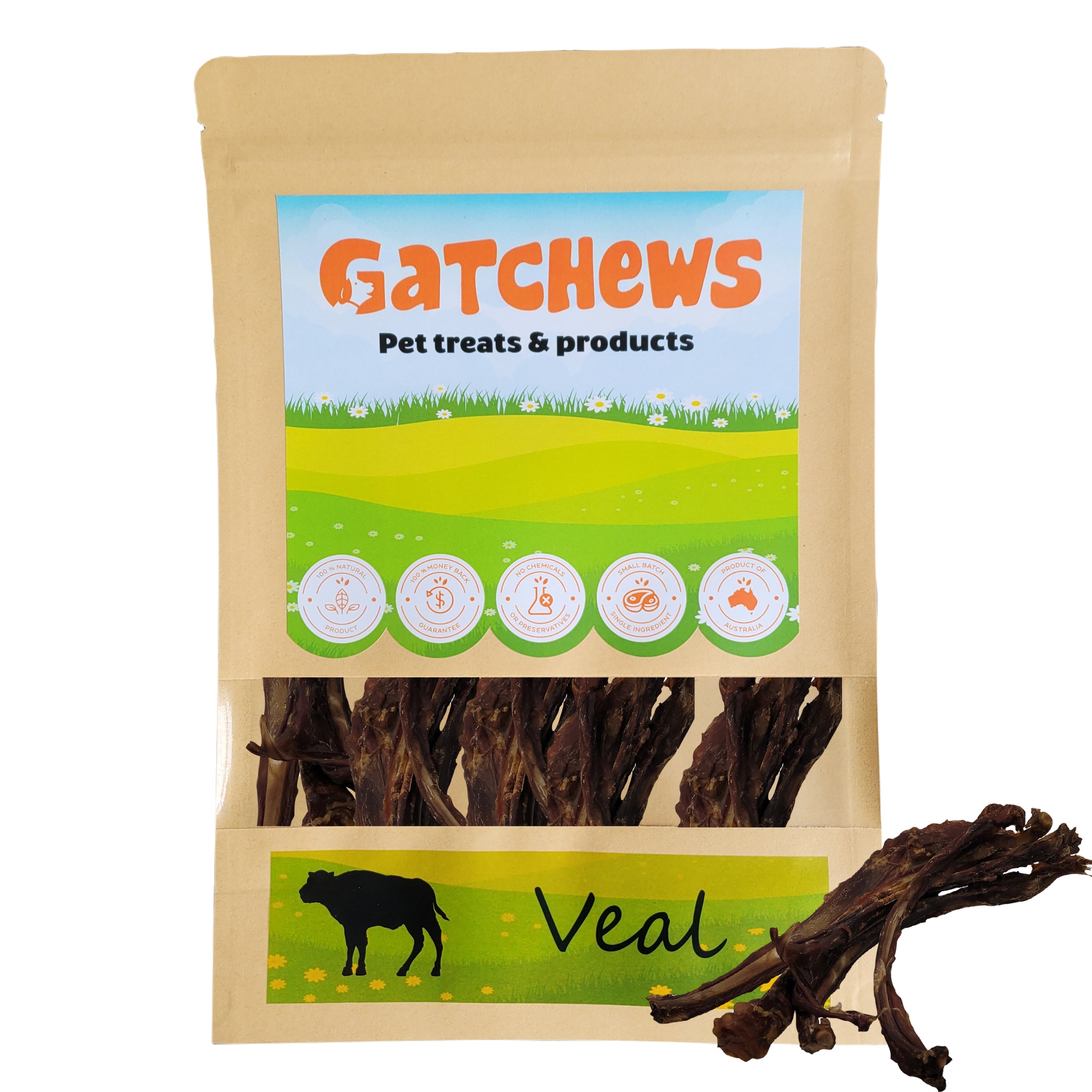 Gatchews Happy Town Pets Veal rib sticks chews & treats package (6570206331041)
