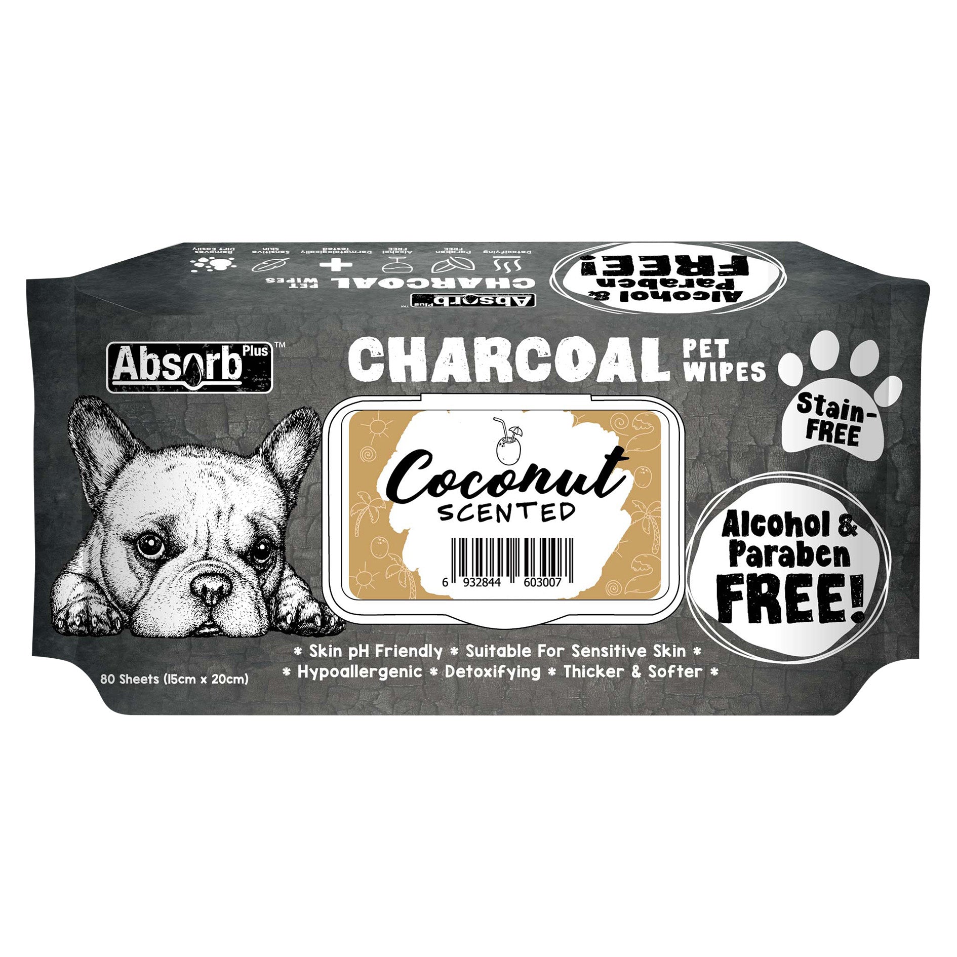 Copy of Absorb Plus Charcoal Wet Wipes - Coconut (6968591679649)