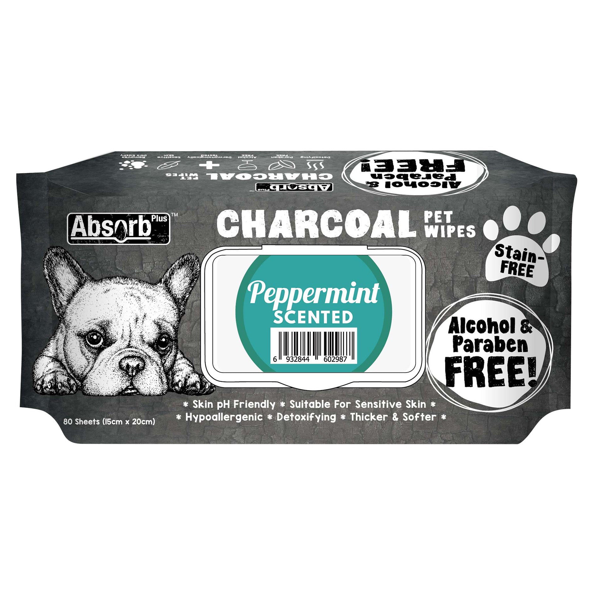 Absorb Plus Charcoal Wet Wipes - Peppermint (6968589451425)