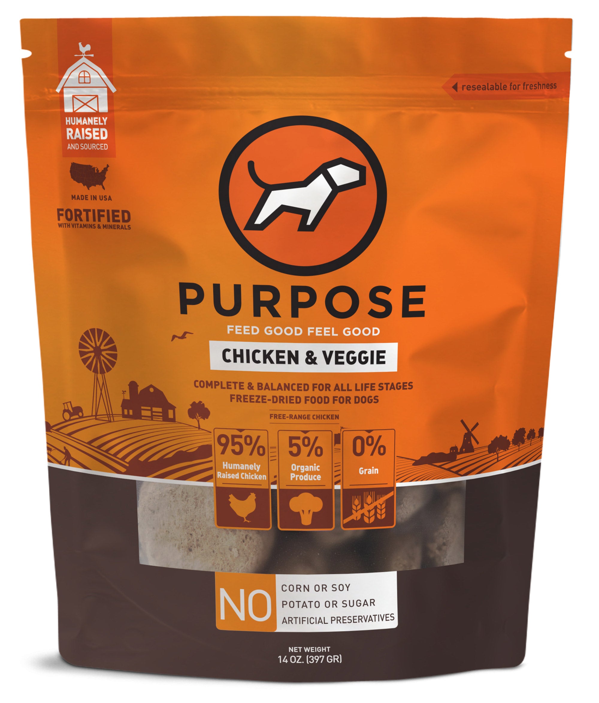 Purpose Chicken & Veggie Freeze-Dried Raw Dog Food (7499309613298)