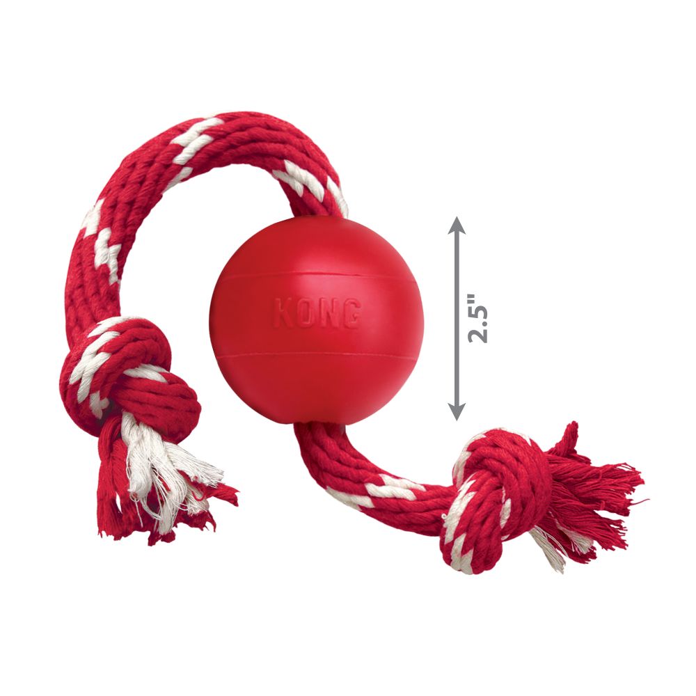 Kong Classic Ball with Rope dog toy (7686913163506)