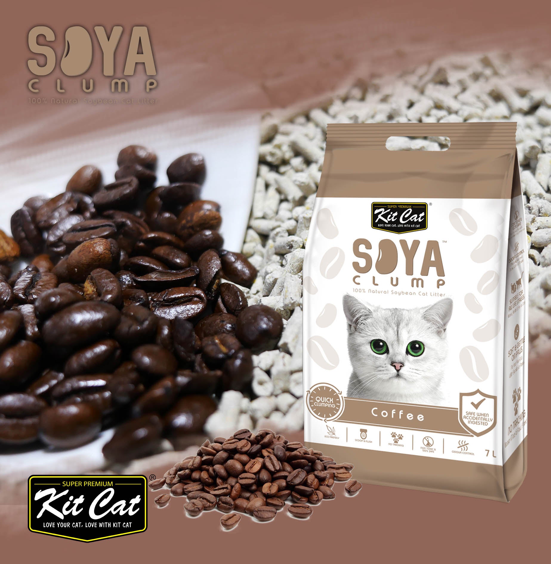 Kit Cat Soya Cat Litter - Coffee (7087465726113)
