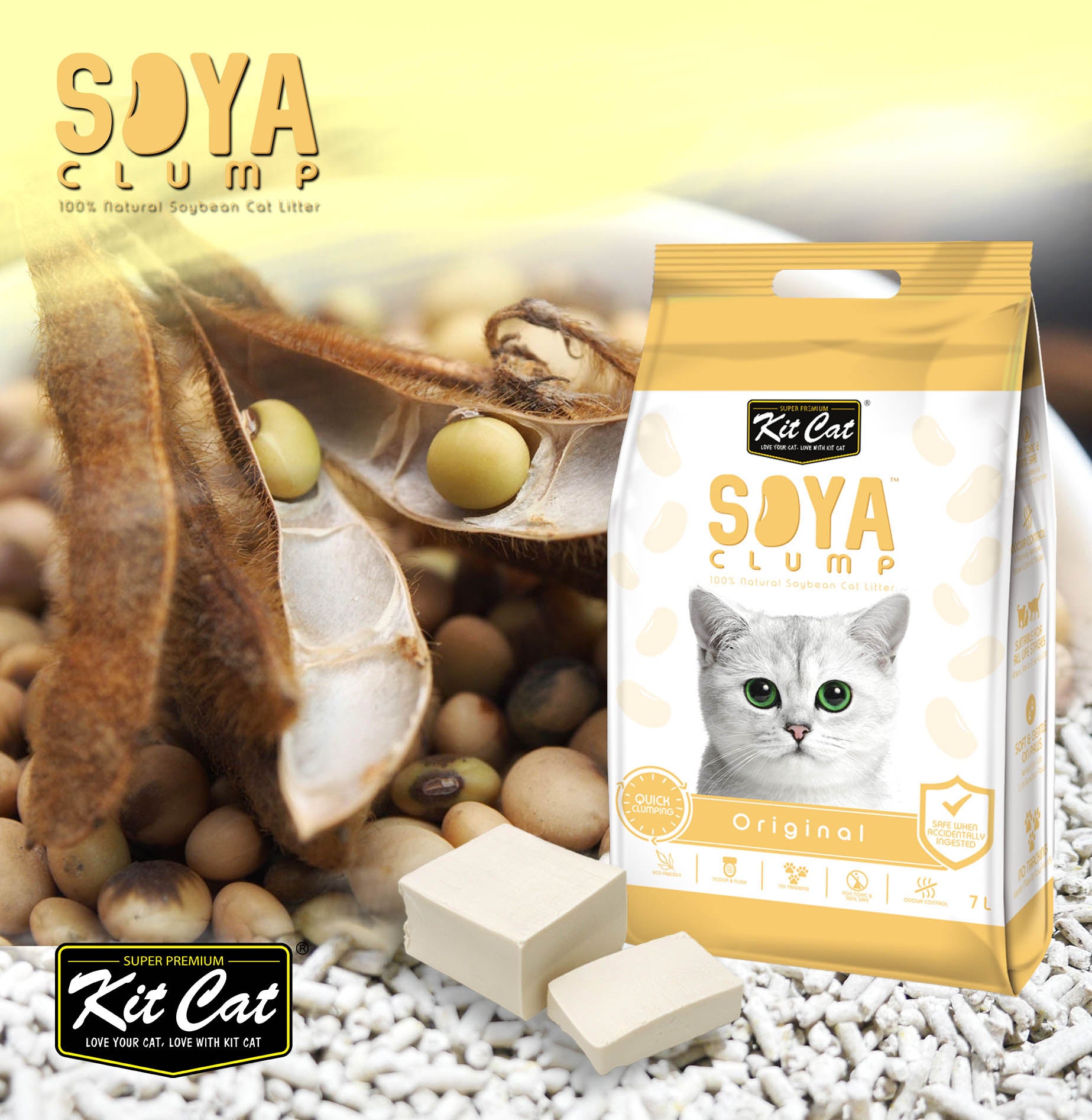 Kit Cat Soya Cat Litter - Original (7087350874273)
